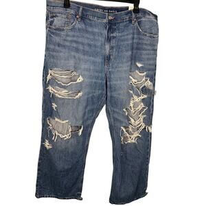 American Eagle Ex-Boyfriend Jeans Distressed 20 35W Low Rise Stretch Waistband